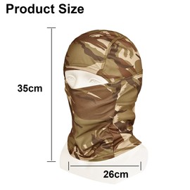 Ruayia Balaclava Motorcycle Ski Mask for Men and Women Balaclava Neck Gaiter UV Protection Windproof Warm Breathable Ski Mask Cycling, Camouflage brown