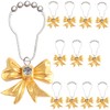 12 Pcs Gold Bow Knot Shower Curtain Hooks, Decorative Stainless