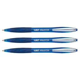 BIC Atlantis Premium 1.0 Retractable Ballpoint Pen - Blue (Pack of 3)