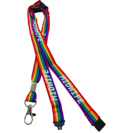 15mm Rainbow Midwife Neck Lanyard with 3 Point Safety Breakaway