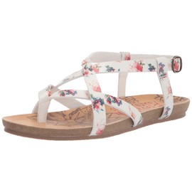 Blowfish Malibu Girls Ankle Strap Sandal Flat, White Starbella, 2 Little Kid