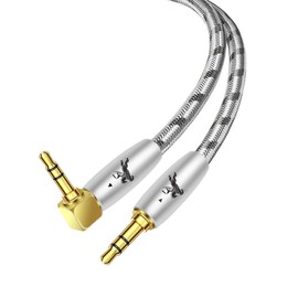 Impeto Right Angle Aux Cable for Car(Hi-Fi Sound),Auxiliary Jack to Jack 3.5 mm to 3.5 mm 6N OFC Aux Cord, Stereo Audio Cable, Audio Jack Cable, Headphone Cable 0.5M