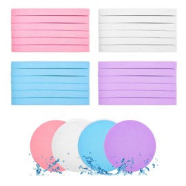 120Pcs Facial Compressed Facial Sponges for Women, Coldairsoap PVA Professional Makeup Sponge Female Removal Pads Compress Exfoliating Face Cleansing Rounds Wash Sponges (Pink+White+Blue+Purple)