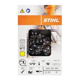 Genuine OEM 16" Chainsaw Chain 0.325" Pitch, 0.050" Gauge, 67 Drive Link, Rapid Super (23RS 67) Fits STIHL 025, MS250, MS251, MS261, MSA300 Chainsaws 3690-005-0067