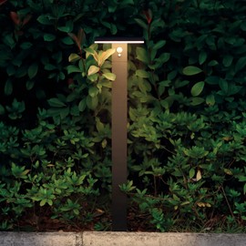 Lustrlach Solar Pathway Lights 32in Outdoor Bollard Lighting IP54 Waterproof Modern LED Motion Aluminum Driveway Lights 600LM 3.7V for Lawn Patio Courtyard Decoration