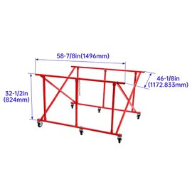 HECASA Folding Pick Up Bed Dolly - Easily Fold Large Auto Body Truck Bed Cart 800 lbs, Truck Bed Dolly Lifter Automotive Body Cart Pick Up Bed Stand
