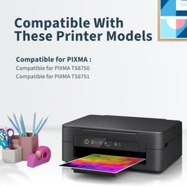 OINKWERE 530 531 Cartridges Compatible with Canon PGI-530 CLI-531 Printer Cartridges for Canon TS8750 TS8751 (530 531 Black PGBK Cyan Yellow Magenta Grey Pack of 6)