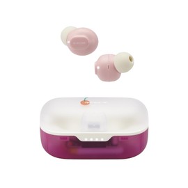 Elecom LBT-TWS16CSPN Wireless Bluetooth Earphones, Retro Strawberry Color, AAC Compatible, Bluetooth 5.3, 5 Hours Continuous Playback, Low Latency