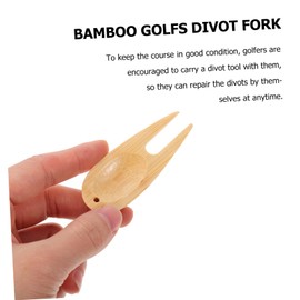 KOMBIUDA 15Pcs Green Bamboo Fork Repair Fork Golfs Divot Tool Pitch Mark Repair Tool Pitch Mark Repairer Golfs Lawn Repair Tool Divot Remover Pitch Fork Marker Man Auxiliary Tool Portable, Khaki,