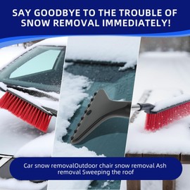 Nexcrate 24" Snow Brush and Ice Scraper for Car Windshield, a Detachable and Portable Snow Scraper for Car with Ergonomic Anti-Slip Grip for Cars, SUVs