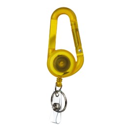 prendre PR-SKELEREEL Carabiner, Key Reel, Skeleton, Easy On/Off, Key Ring, Strap, Key Chain, Cord Reel, Key, Extendable, Up to 20.9 inches (53 cm), Employee ID Pass Case, Bag, Belt Loop,, yellow