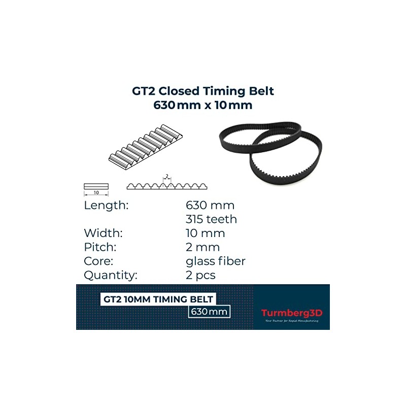 Turmberg3D GT2 Closed Timing Belt - 10 mm Wide -