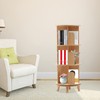 CNCEST 3 Layers Rotating Bookshelves, 360° Rotating Bookshelf Wooden Bookshelf