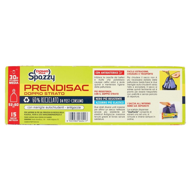 Domopak Spazzy Nettezza Bags Blue Black 15 Units Pack of