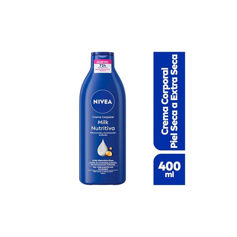NIVEA Body Crema Corporal Milk Nutritiva para Piel Extraseca, 400