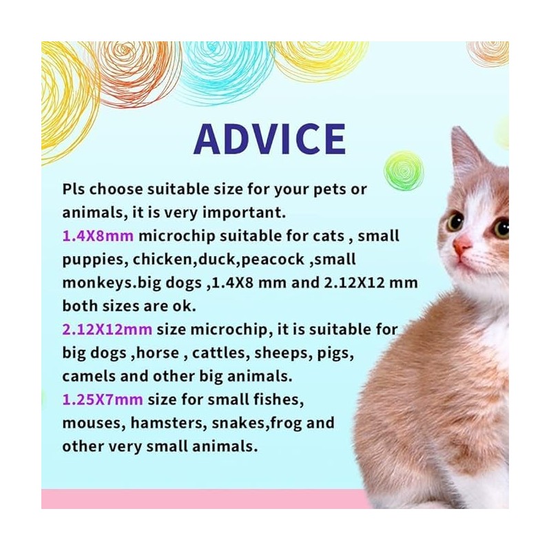 TAEING Pet Microchips, 134.2 kHz Microchip for Pets, Microchip Kit