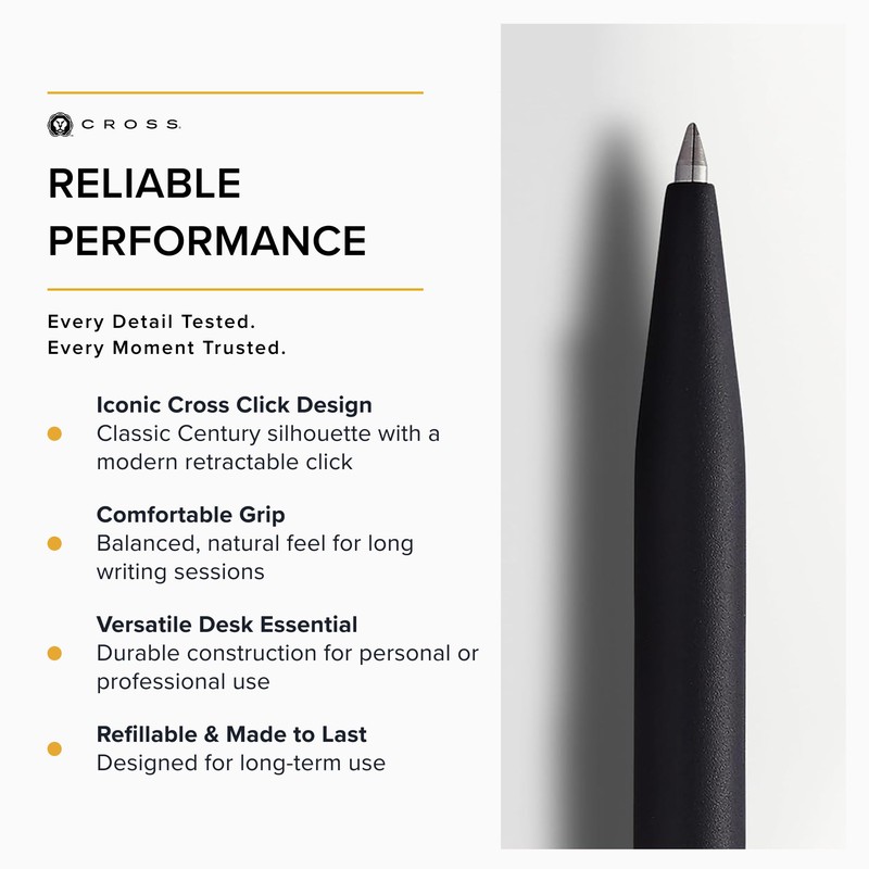 Cross AT0622-102 Ballpoint Pen, Oil-Based, Click, Satin Black