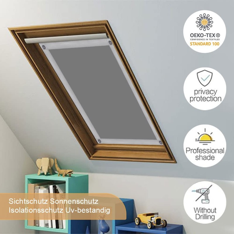 OBdeco Thermal Roller Blind, Skylight Window Sun Protection, Blackout Roller