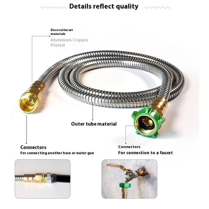 Stainless Steel Garden Hose Extender for Easy Maneuvering in Gardening