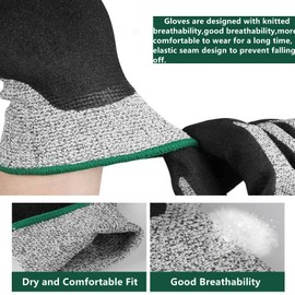 Cut Protection Gloves, Work Gloves Men Women 1 Pair Level 5 Protection Prevent Stainless Steel Wire Mesh Gloves Cuts and Stitches (S)