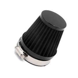 VekAuto 1 Pc Motorcycle Air Filter, 60mm Universal for Motor Bike Metal Rubber Black Silver Tone