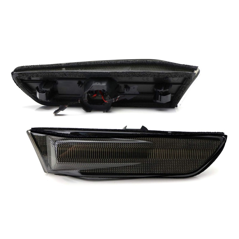 iJDMTOY Black-Out Smoked Lens White Full LED Front Fender Side