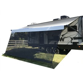 Tentproinc RV Awning Sun Shade Screen 9' X 17' 3'' (Fit for 18' Awning) Mesh Screen Sunshade RV Awning Sunscreen Motorhome Camping Trailer Awning Shadescreen Block UV Glare - 3 Year Warranty (Black)