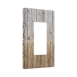 Rustic Brown Wood Plank Single Rocker Light Switch Cover Decorative 1 Gang Decora Wall Plate GFCI Electrical Outlet Covers Plate for Home Decor
