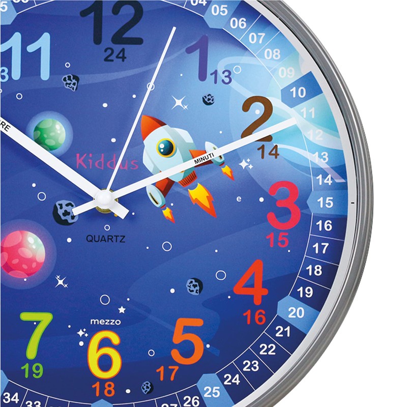 Kiddus Children's Wall Clock Analogue Time Teacher with Time Learning