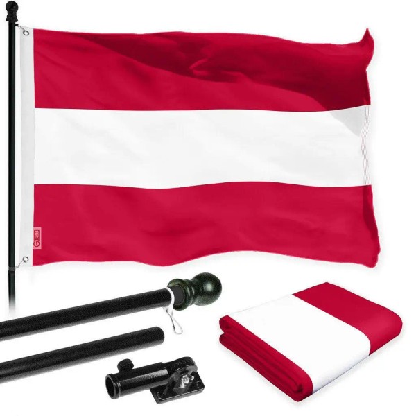 UD_G128 Combo Pack: 6 Ft Tangle Free Spinning Flagpole (Black)
