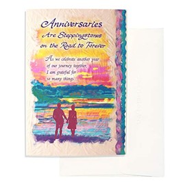 Blue Mountain Arts Greeting Card “Anniversaries Are Steppingstones on the Road to Forever” Is a Beautiful Way to Honor and Celebrate Lasting Love with a Husband, Wife, or Significant Other