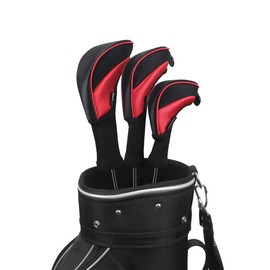 Scott Edward Pack of 3 Golf Hybrid Headcovers with Interchangeable No. Tag Fits Driver's Tunnel Hybrid Clubs 1, 3 and 5 (Red)