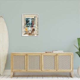 Stupell Industries Woman Coastal Beach Canopy Summer Ocean Scene Framed Wall Art, Design By Amelia Noyes