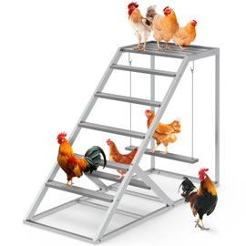 Chicken Coop, Chicken Perches with Swing, Chicken Roosting Bars, Chicken Activity Play Toys, Wooden Chicken Ladder for Pet's Healthy & Happy, Suitable for Backyard Farm