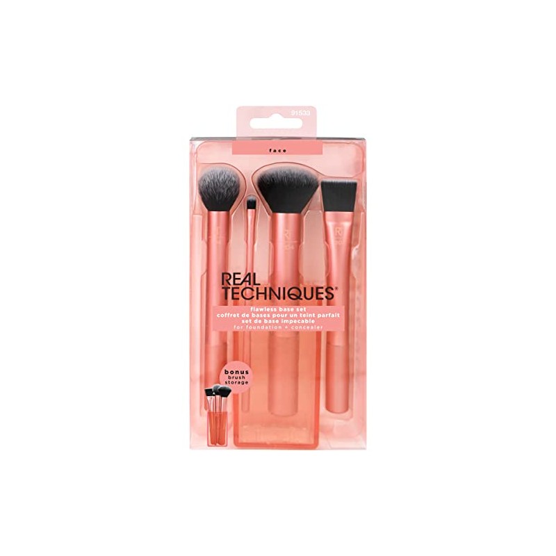 Real Techniques, Flawless Base, Set de Brochas de Maquillaje para