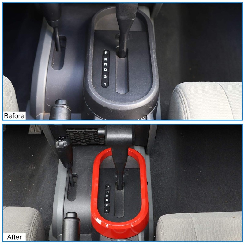 Red Center Console Gear Shift Panel Cover Trim Fit for