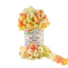 Alize Puffy Color 6313 Babydecke, 400 g, 100 % Mikropolyester, weiches Garn, handgestrickt, 400 g, 400 g, 400 g, 100 % Mikropolyester