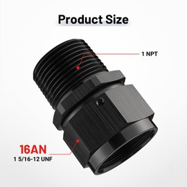 EVIL ENERGY 16AN Female to 1 NPT Pipe Swivel Adapter Fitting Black Aluminum