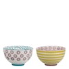 Bloomingville Schalen Patrizia, lila blau gelb, Keramik, 2er Set
