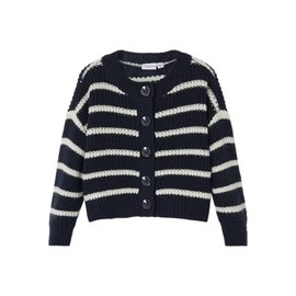 NAME IT Girl Striped Cardigan, Dark Sapphire