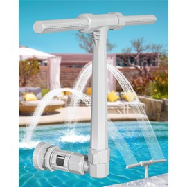 Dual Spray High-Pressure Pool Fountain - Adjustable Waterfall Sprinkler Cooler for Above-Ground & In-Ground Pools, 360°Cooling Jet & Relaxation, Gray