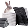 PINVNBY Rabbit Pee Pads,100 Pieces Disposable Cage Liners Black Carbon