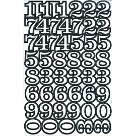 （シャシャン）XIAXIN 防水 PVC製 ナンバー 数字 ステッカー セット 耐候 耐水数字 数字 シール スーツケース ネームプレート ロッカー 屋内外 兼用 TS-115 (1, ホワイトＸブラック)