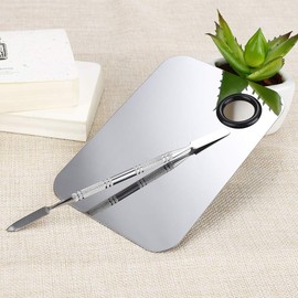 Multibrite Makeup Mixing Palette, Stainless Steel Makeup Palette, Cosmetic Palette with Spatula Tool Beauty Product Mixing Palette Professional Cosmetic Mixing Makeup Palette