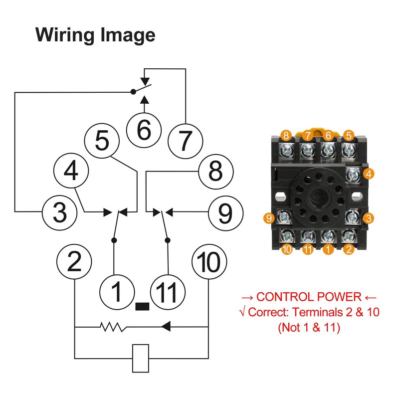 Baomain 24VAC Electromagnetic Power Relay, AC Relay, 3PDT 11-Pins 3NO3NC,
