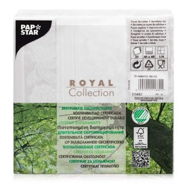 Papstar Royal Collection 11682 Serviettes 40 x 40 cm with 1/4 Fold Pack of 50 White with Ornamental Design