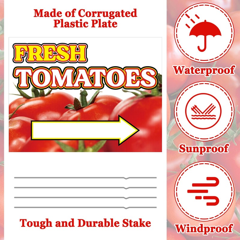 3 Pack Tomatoes Yard Sign 12" x 16" Double-sided Print