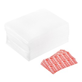 sourcing map Foam Packing Pouches, 100pcs 5.9x7.9 Inch Wrap Bubble Pouches Cushion Foam Packing Supplies White with 60 Fragile Tags for Dishes Furniture Glasses Cups Moving Storage