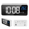 Mirror LED Alarm Clock Two Sets of Alarm Rechargeable Voice