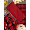 DII 100% Cotton Gingham Check Kitchen Collection, Red/Black, Dishtowel Set,